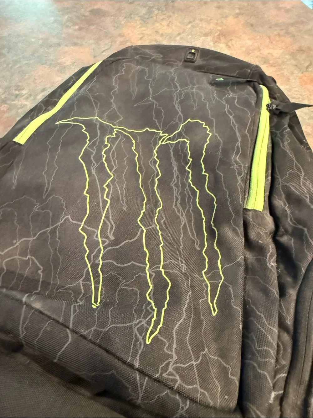Black monster energy Backpack with Neon Green Accents #monsterenergy #skater